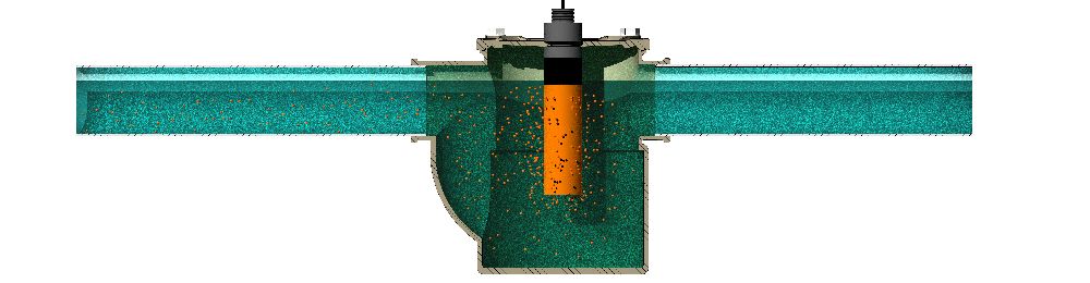 flusso di acqua ricca di ioni rame